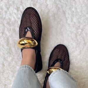 Jewel Net Mesh Ballerina Flats